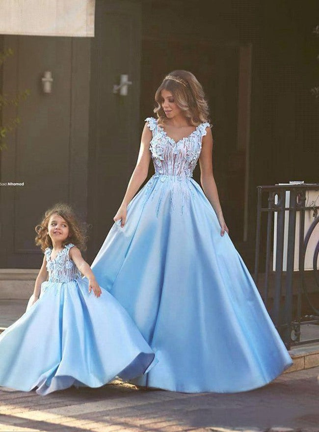 Light Blue Mom and Daughter Matching Formal Dress GFGD473 Light Blue Mom and Daughter Matching Formal Dress GFGD473