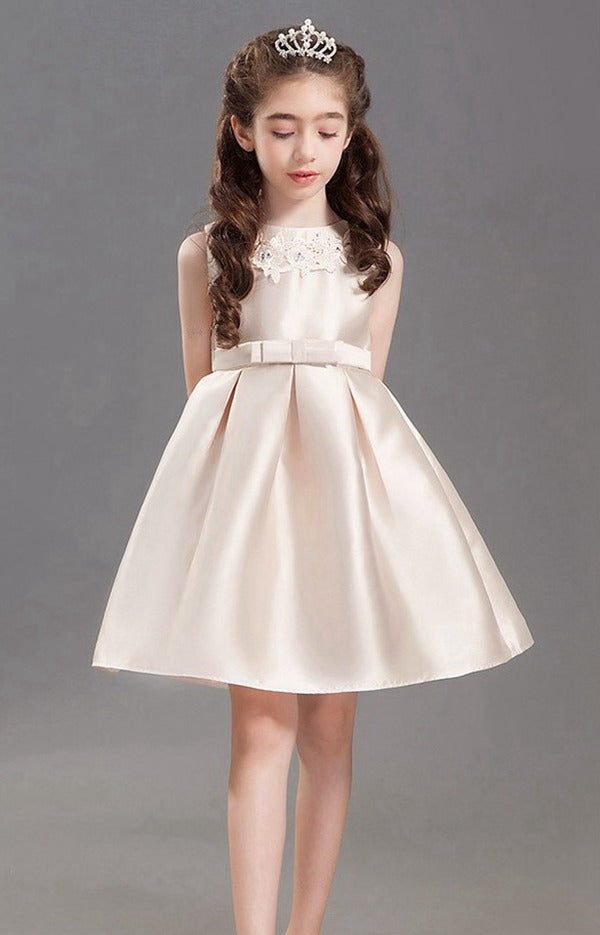 Satin Girls Short Formal Dress GACH019 Satin Girls Short Formal Dress GACH019
