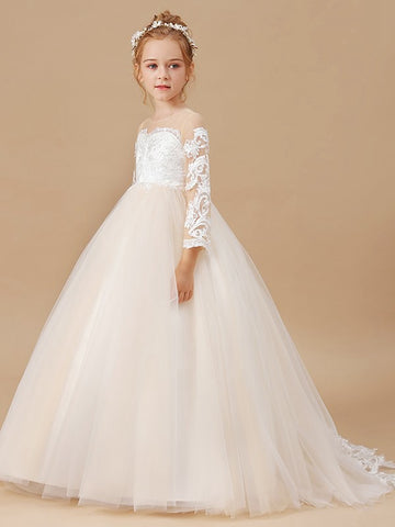 Kiddie Lace Long Sleeve Party Gown GACH211
