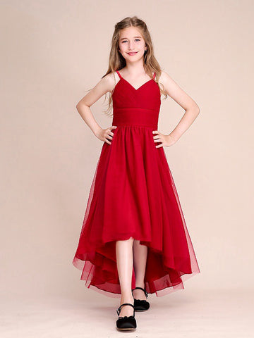 Girl High Low Red Party Gown GBCH055