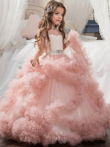 Kids Pink Party Gown Age 4-10 GCH0106