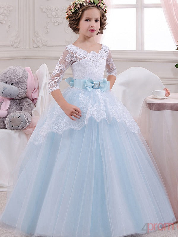 Sky Blue Long Sleeve Girls Party Gown GCH0127 Sky Blue Long Sleeve Girls Party Gown GCH0127