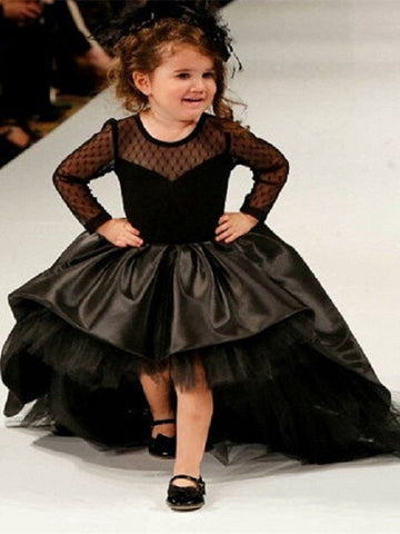 High Low Black Kiddie Party Dress GCH0151