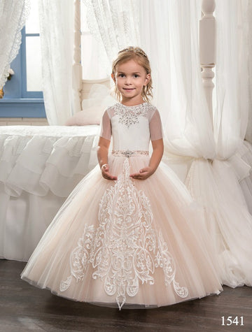 Kiddie Short Sleeve Girls Party Gown GCHK158