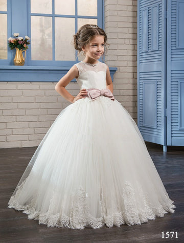 White Girls Ball Gown GCHK159