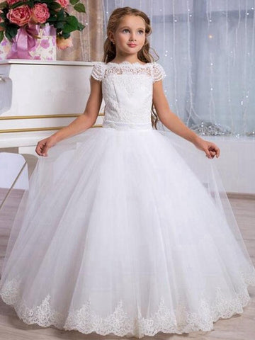 Girls White Princess Party Gown GFGD506