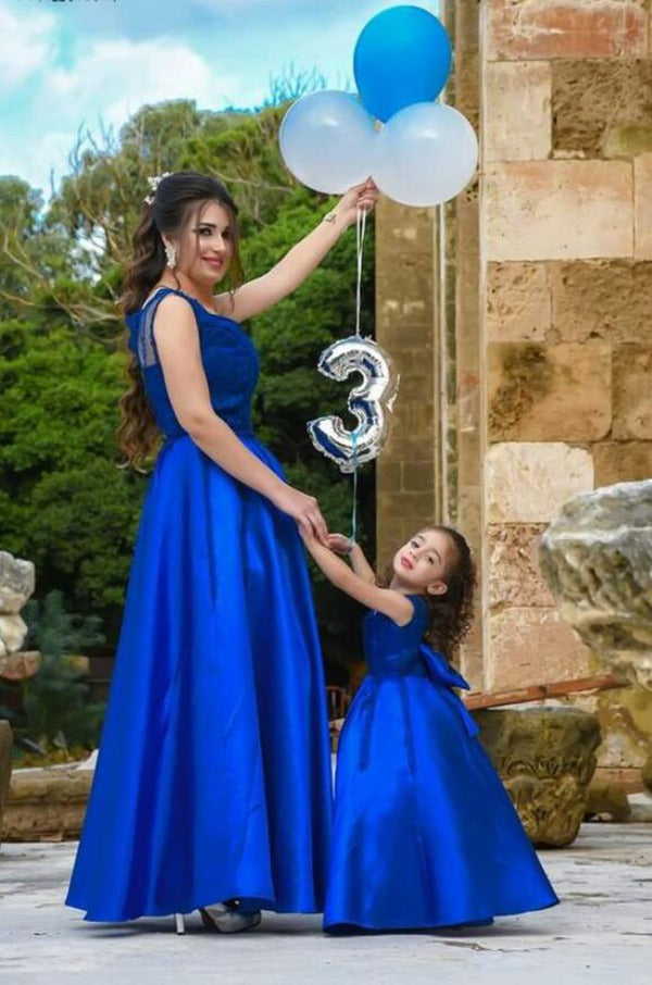 Royal Blue Mother Daughter Matching Gowns MGD121 Royal Blue Mother Daughter Matching Gowns MGD121