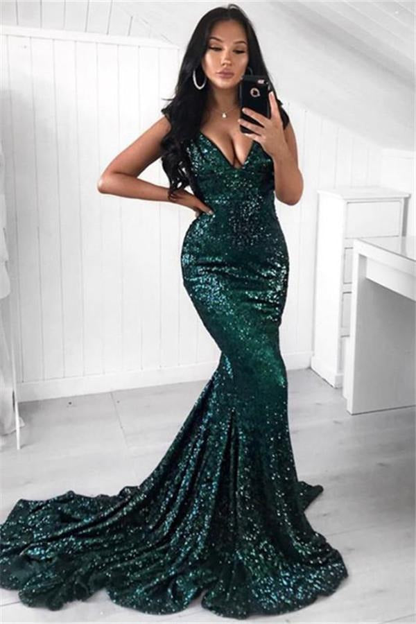 Petite Green Sequins Mermaid Evening Gown JTE164 Petite Green Sequins Mermaid Evening Gown JTE164