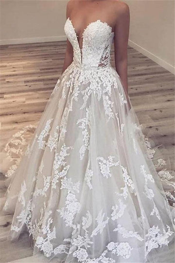 White Lace Sweetheart Evening Gowns JTE312