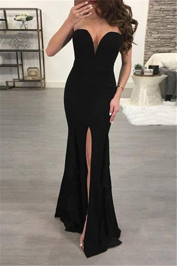 Trendy Black Sweetheart Sheath Evening Gown JTE586