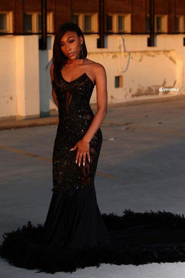 Trendy Black Sweetheart Mermaid Evening Gown JTE595