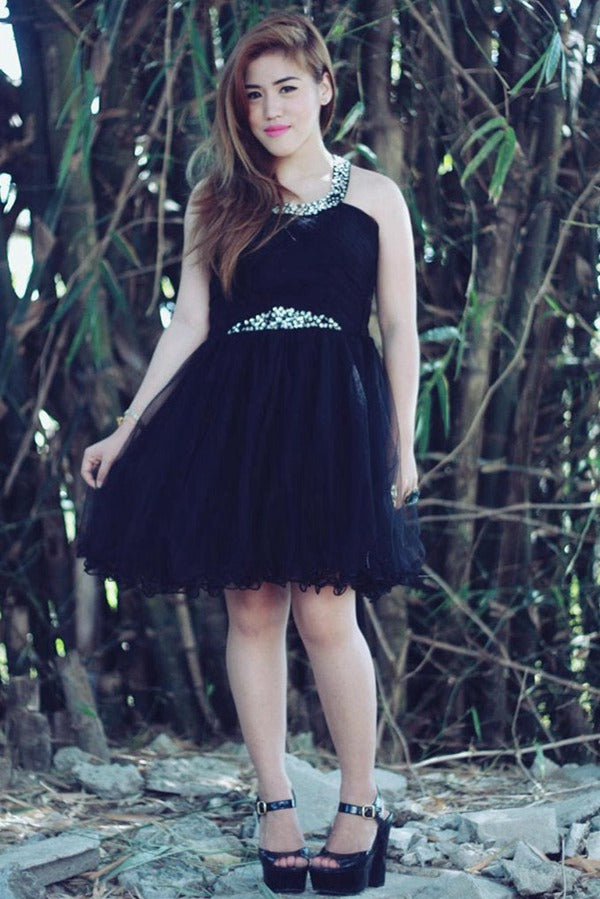 Trendy Black Halter Junior Prom Dress JTSH012 Trendy Black Halter Junior Prom Dress JTSH012