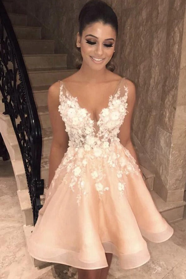Trendy Straps V-neck Junior Homecoming Dress JTSH031 Trendy Straps V-neck Junior Homecoming Dress JTSH031