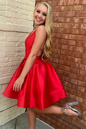 Trendy Red Junior Short Homecoming Dress JTSH122