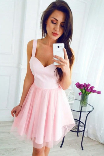 Trendy Junior Pink Short Homecoming Dress JTSH188