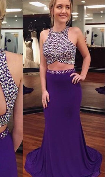 Purple Two Piece Junior Prom Dress GTEEN005