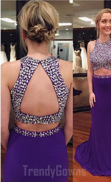 Purple Two Piece Junior Prom Dress GTEEN005