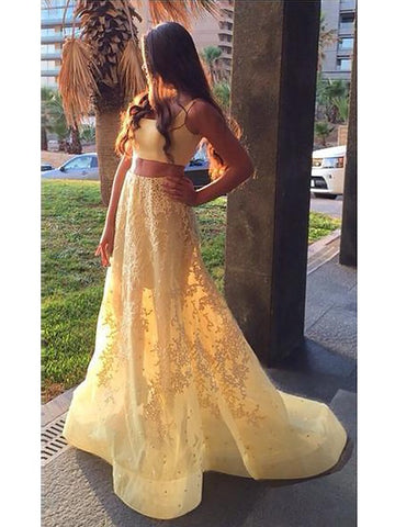 Yellow 2 Piece Junior Prom Dress GTEEN015