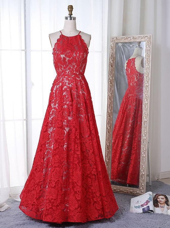 Red Halter Lace Junior Girl Prom Dress GTEEN110 Red Halter Lace Junior Girl Prom Dress GTEEN110