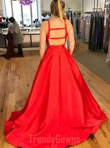 Hot Red Satin Junior Prom Dress GTEEN126