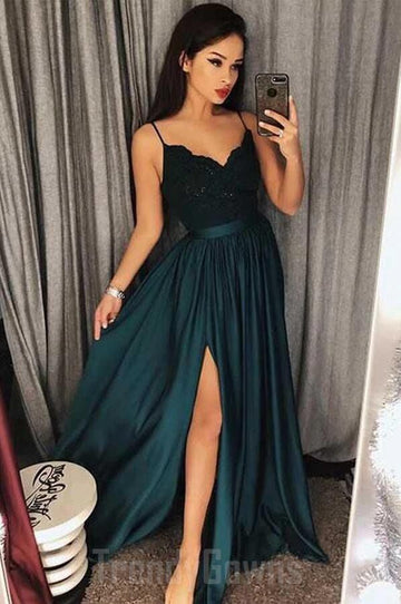 Navy Blue Chiffon Straps Junior Prom Dress GTEEN139