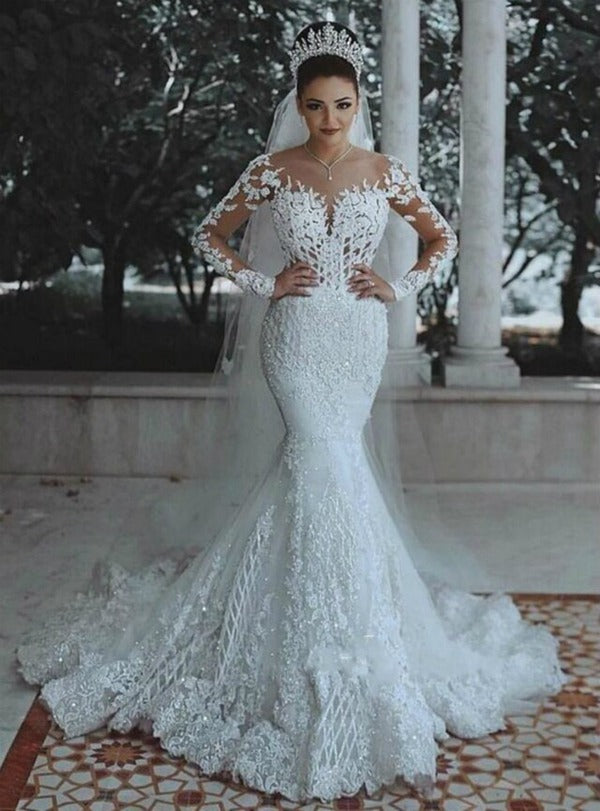 Trendy Luxurious Beaded Lace Mermaid Wedding Gown TWA023 Trendy Luxurious Beaded Lace Mermaid Wedding Gown TWA023