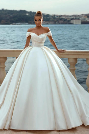 Trendy Ball Gown Sweetheart Off-the-shoulder Wedding Gown TWA028