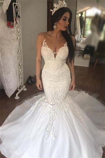 Trendy Lace Mermaid Bridal Gowns TWA082