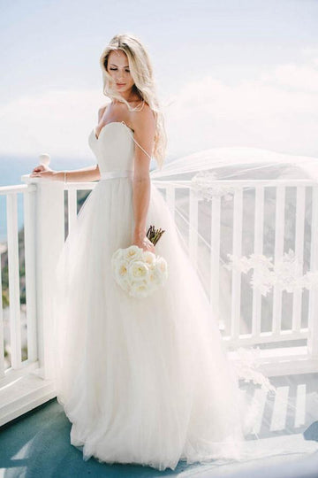 Ivory Destination Sweetheart Spaghetti Strap Wedding Gown TWA0822