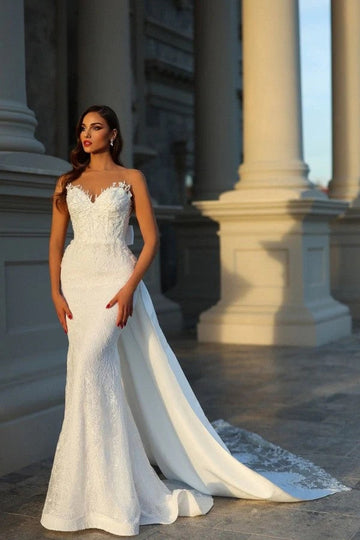 Trendy Sweetheart Lace Mermaid Bridal Gowns TWA105
