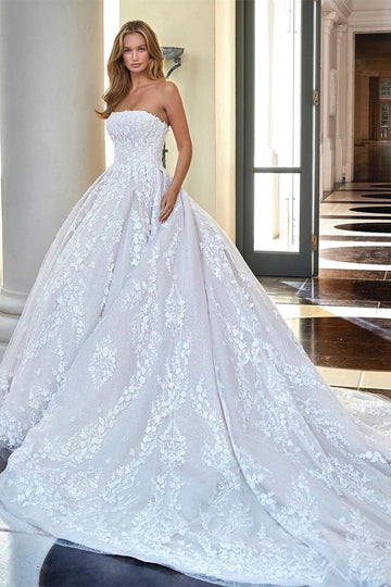 Trendy Princess Lace Appliques Wedding Gowns TWA142