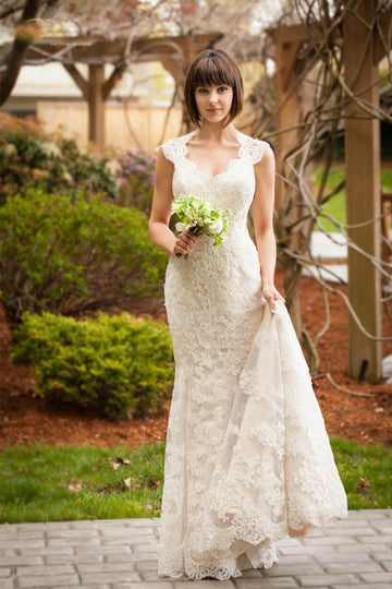 Vintage Keyhole Winter Long Lace Mermaid Wedding Gown TWA1522