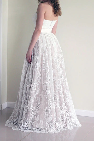 Vintage Sweetheart Lace A-line Wedding Gown TWA253