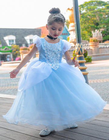 Princess Kiddie Light Sky Blue Snow Pageant Dress 3-12 Years TXD002