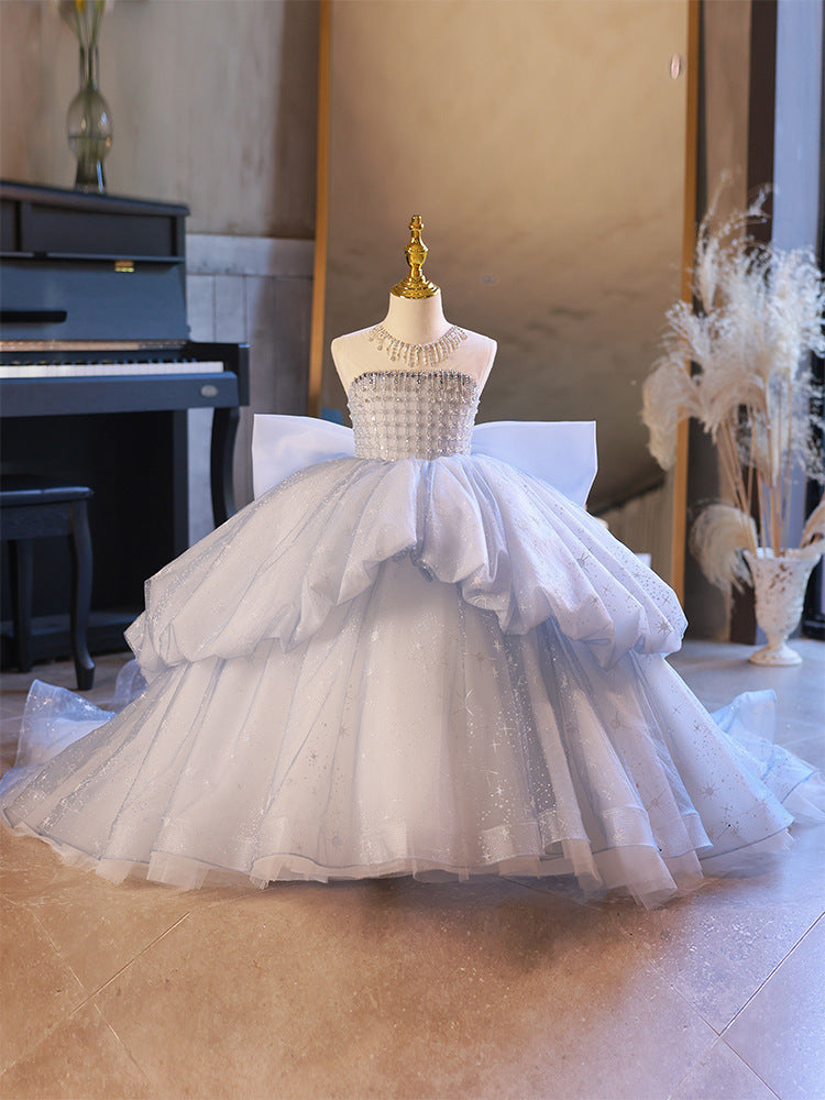Kids Princess Dusty Blue Pageant Gowns TXD019 Kids Princess Dusty Blue Pageant Gowns TXD019