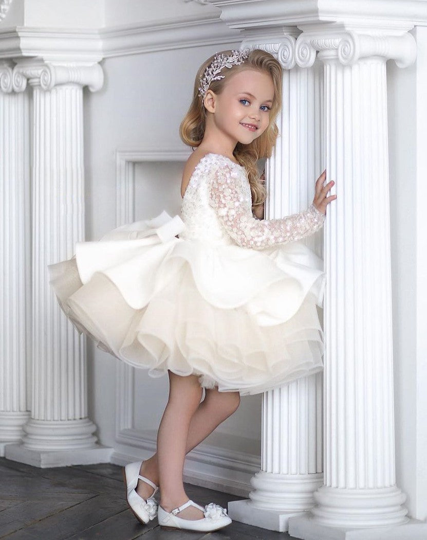 Kids Short Long Sleeve Sequins Prom Dress GTXH002 Kids Short Long Sleeve Sequins Prom Dress GTXH002