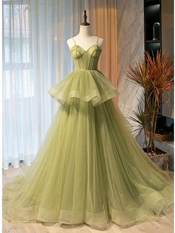 Trendy Sweetheart Green Princess Prom Gown SREAL045