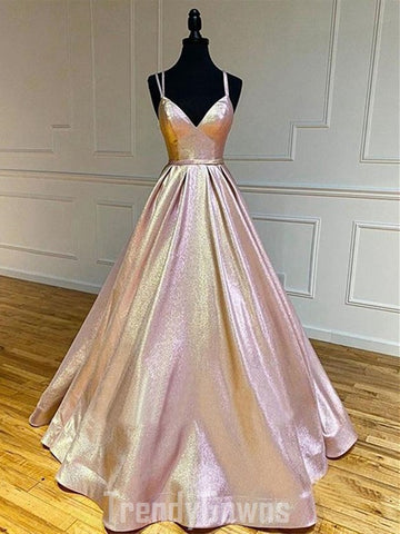 Trendy Junior Princess V Neck Blue Long Prom Gown SREAL102