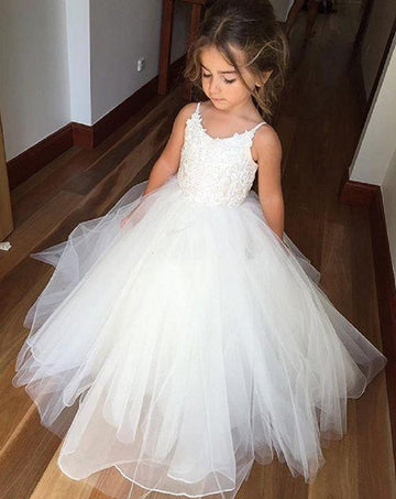 Kids Lace Tulle Straps Flower Girl Dress ACH005