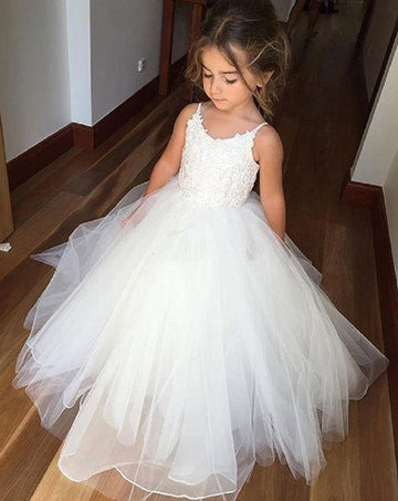 Kids Lace Tulle Straps Flower Girl Dress ACH005