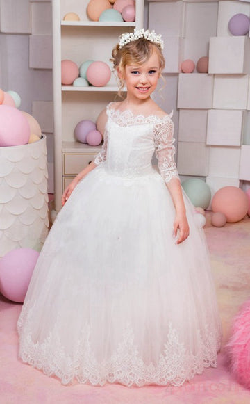 Trendy White Half Sleeve Kids Prom Gown GCH0163 Trendy White Half Sleeve Kids Prom Gown GCH0163