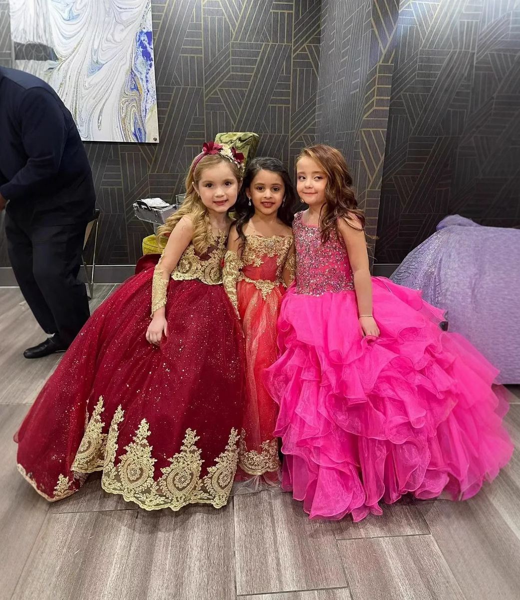 Kids Girls Princess Lace Fashion Show Party Ball Gowns CH0180