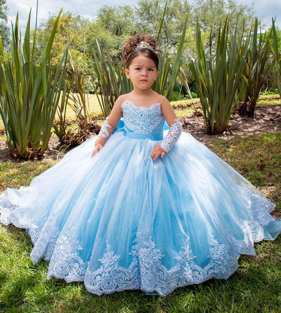 2-12 Years Kiddie  Princess Lace Fashion Show Party Ball Gowns CH0181