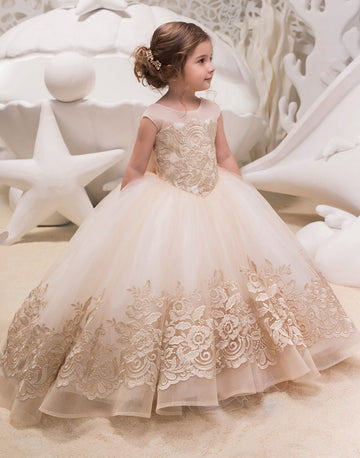 Kids Lace Party Gowns 2-12 Years CHK052