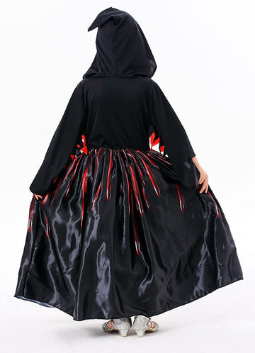Halloween Children's Witch Costume Black Horror Skull Coplay CST001