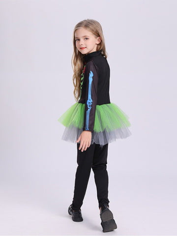 Girl's Halloween Costume Black Horror Skull Coplay CST002