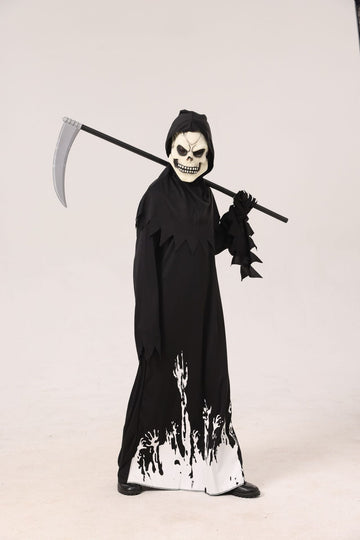 Children's Halloween Death Reaper Cosplay Black Skeleton Costume CST004