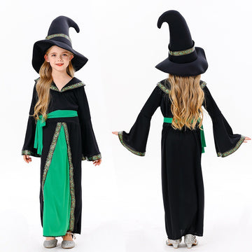 Girls Halloween Costume Witch Kids Party Dress up CST011
