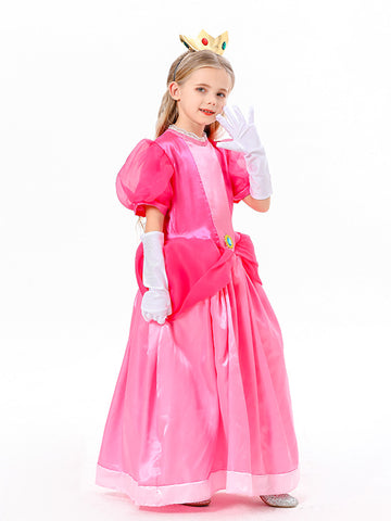 Girls Peach Princess Biqi Dress Kids Party Dress up CST012