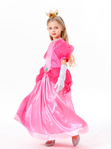 Girls Peach Princess Biqi Dress Kids Party Dress up CST012